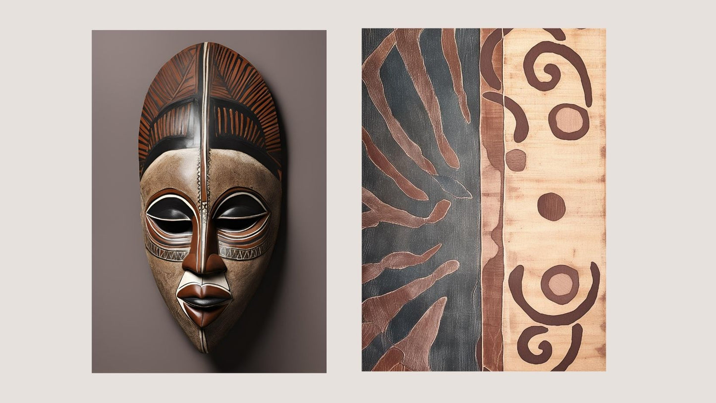 African mask, wall art frames