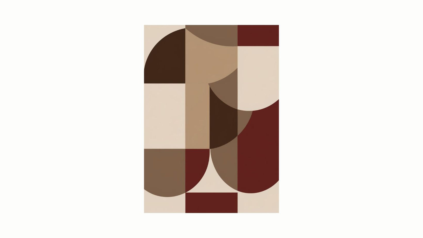 Abstract colored shapes design, wall art frame