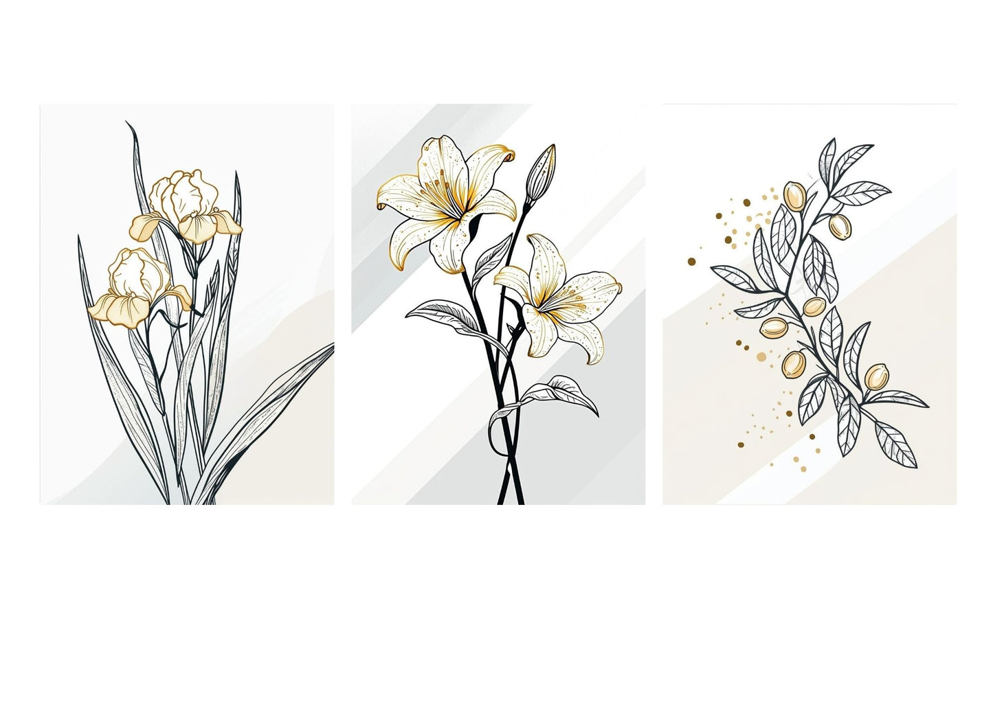 Floral pencil-like drawing, Canvas wall art by wall and more