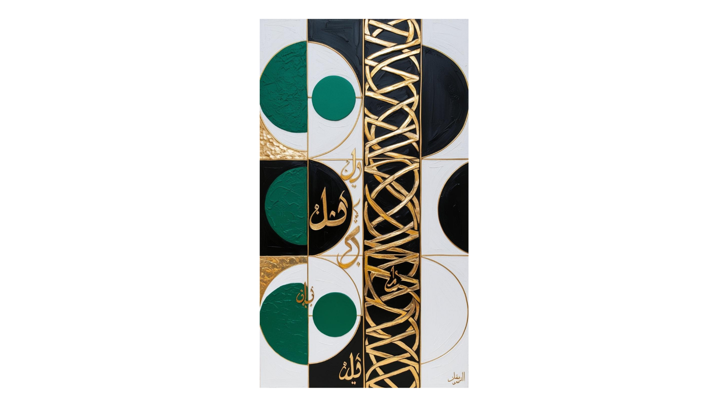 A vibrant and intricate abstract composition with geometric patterns, wall art canvas by wall and more