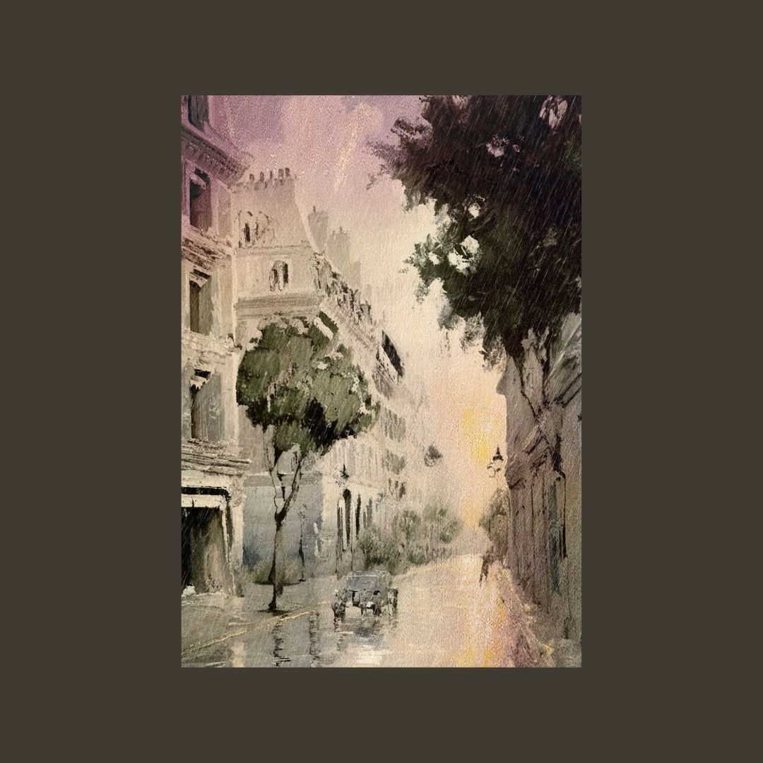 An impressionistic old Cairo cityscape design, wall art canvas by wall and more