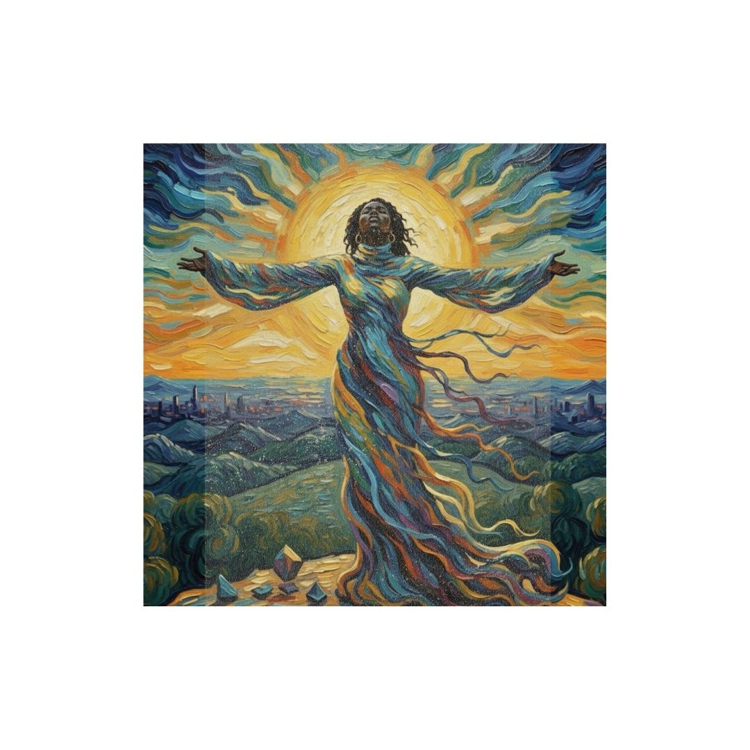 The Ascent of liberation, a woman in an impasto style. Wall art canvas frame by wall and more