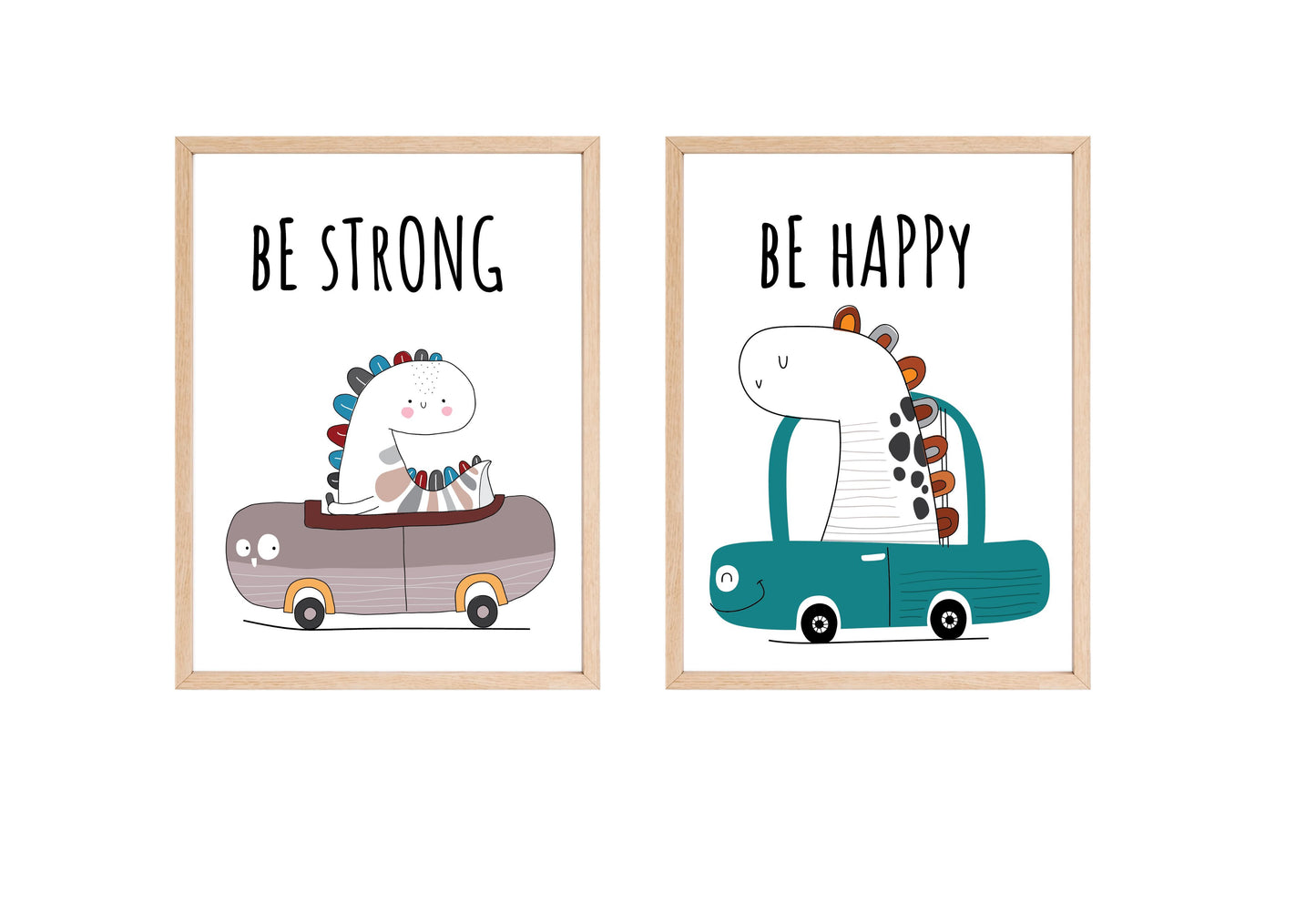 Dino in a car — Wall art frames