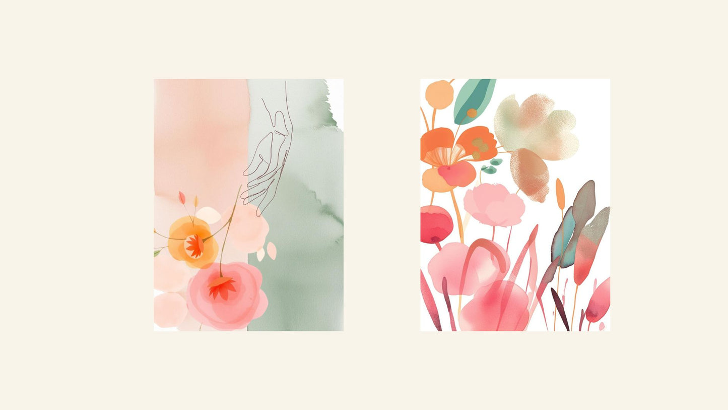 Abstract floral design, wall art frames by wall and more