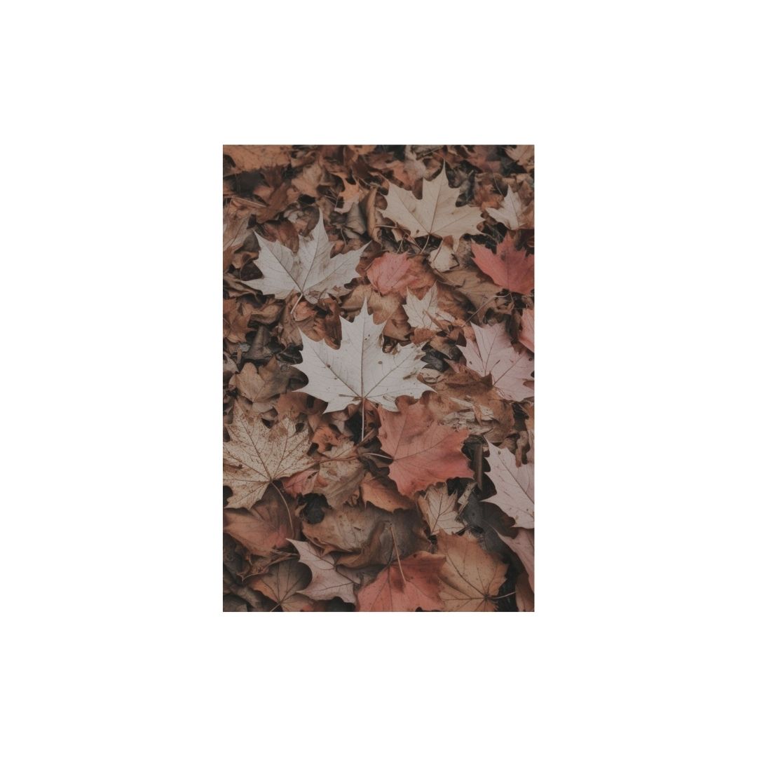 Close-up of fallen autumn leaves, wall art frame by wall and more