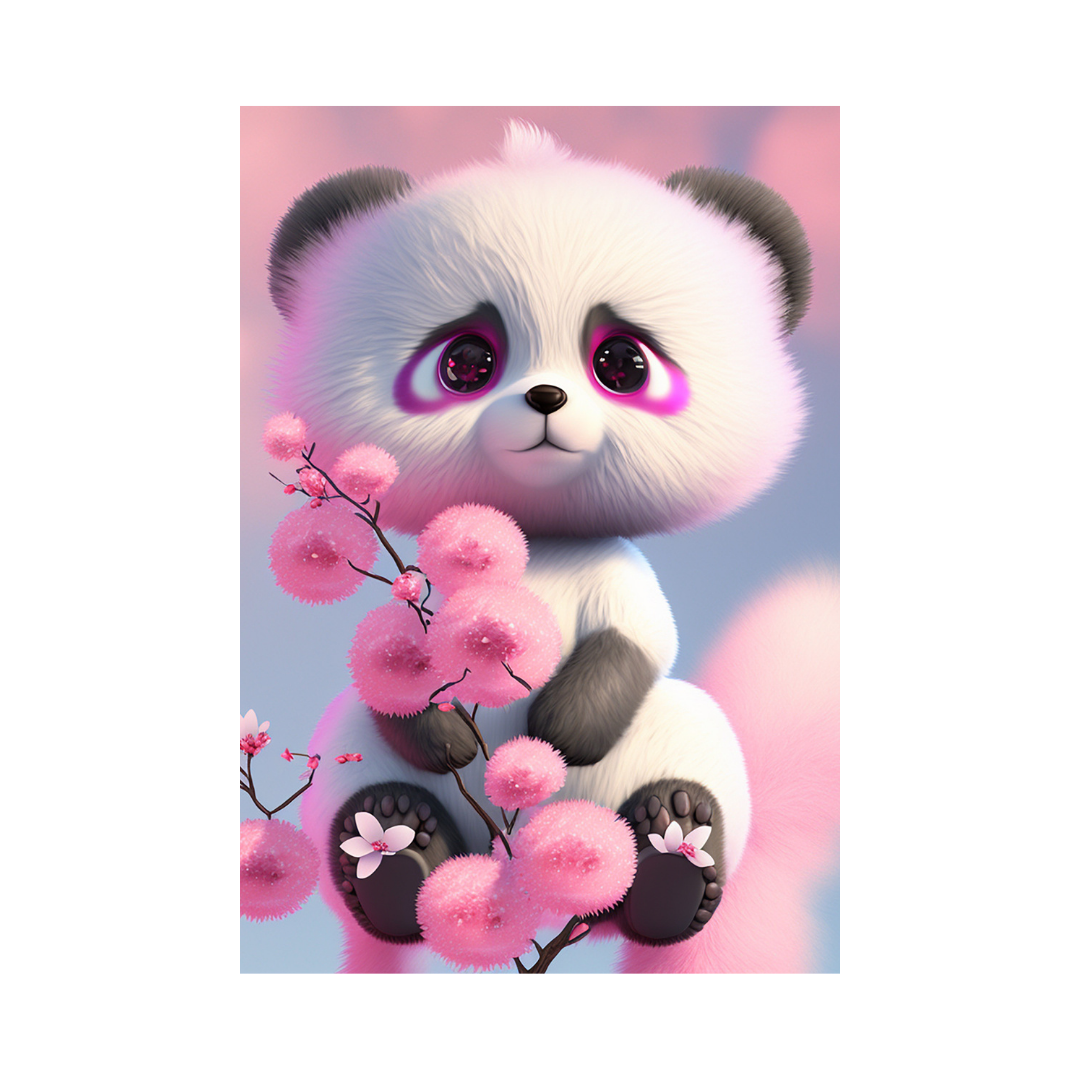 A Panda's Delicate Charm, wall art frame