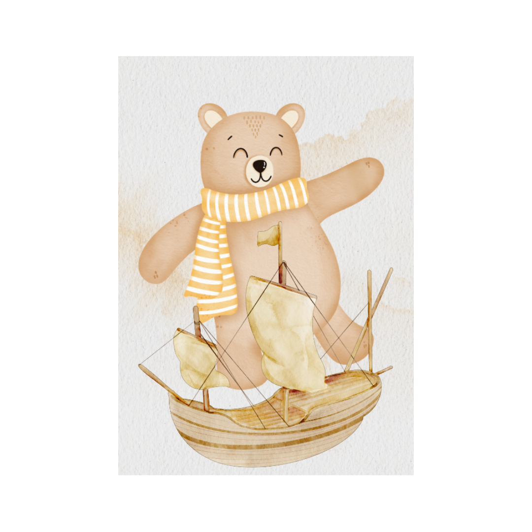 Sailing Bear, wall art frame