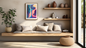 Colorful waves design, wall art frame by wall and more