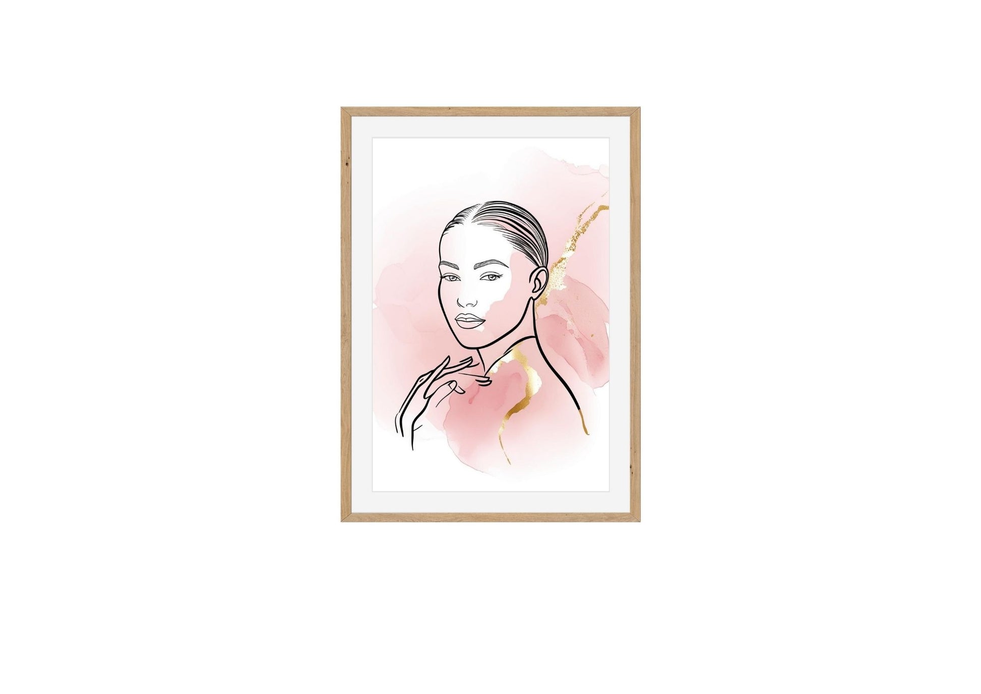 Woman outline pink design, wall art frame