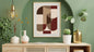 Abstract colored shapes design, wall art frame by wall and more