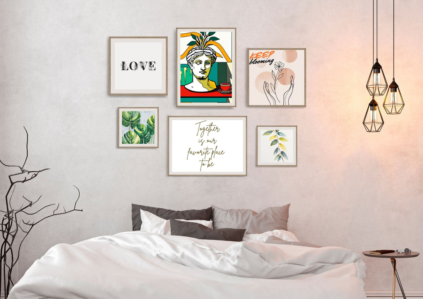 Calligraphy and abstract mood, wall art frames by wall and more