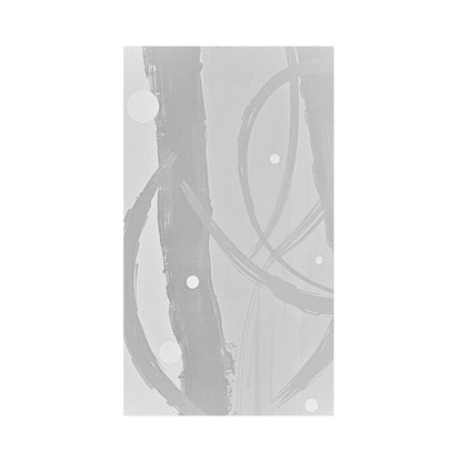 Large framed Abstract Color Field Wall Art canvas featuring bold, dynamic brushstrokes in vibrant grey and White with white circular accents. Ideal Contemporary Living Room Decor. 