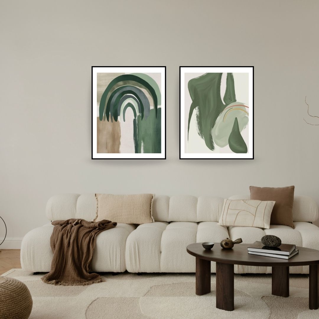 Abstract composition dominated by fluid, organic shapes and arrangement of the arches by wall and more
