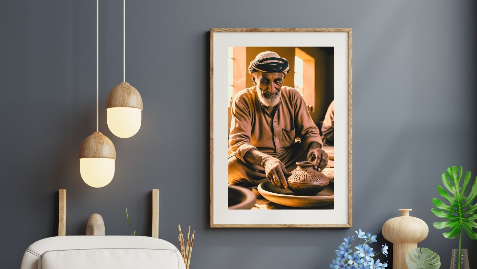 A man crafting a pottery Photography, wall art frame by wall and more