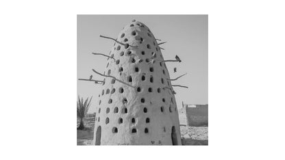 Vintage Egyptian Documentary (1 print): Nile Life black and white photography featuring a mud dovecote for pigeons. Ideal Cultural/Bohemian decor.