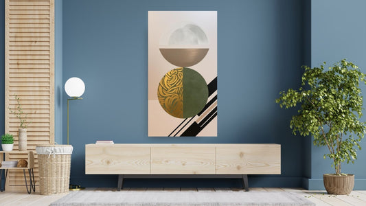 A modern and abstract composition with a geometric and minimalist aesthetic , wall art canvas by wall and more