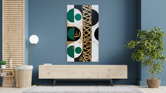 A vibrant and intricate abstract composition with geometric patterns, wall art canvas by wall and more