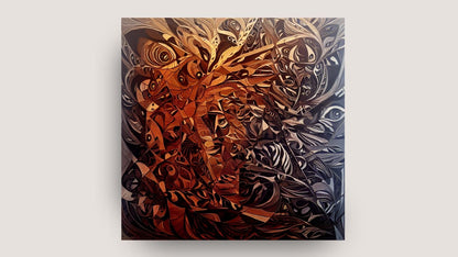  vibrant and complex abstract composition with a strong emphasis on line, color, and organic shapes, wall art canvas by wall and more