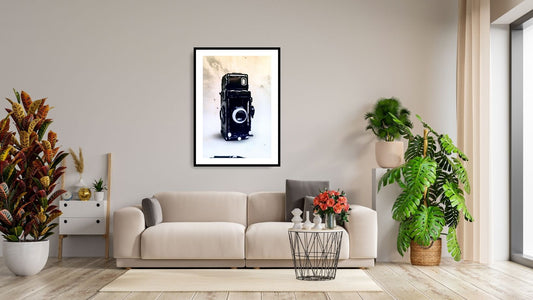 Nostalgic representation of an antique camera.  wall art  frame by wall and more