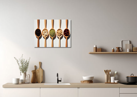Beans and spoons, wall art canvas by wall and more
