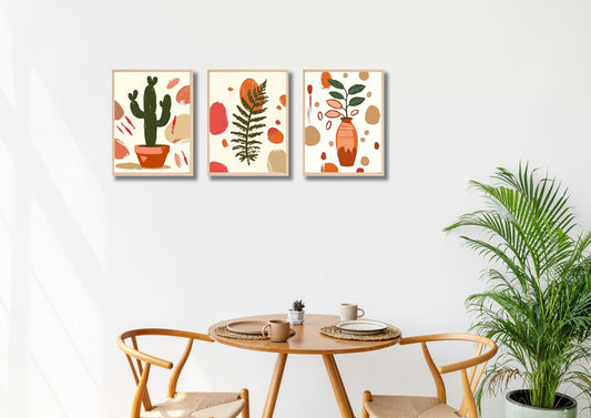 Floral mood in the dining area, wall art frames by wall and more