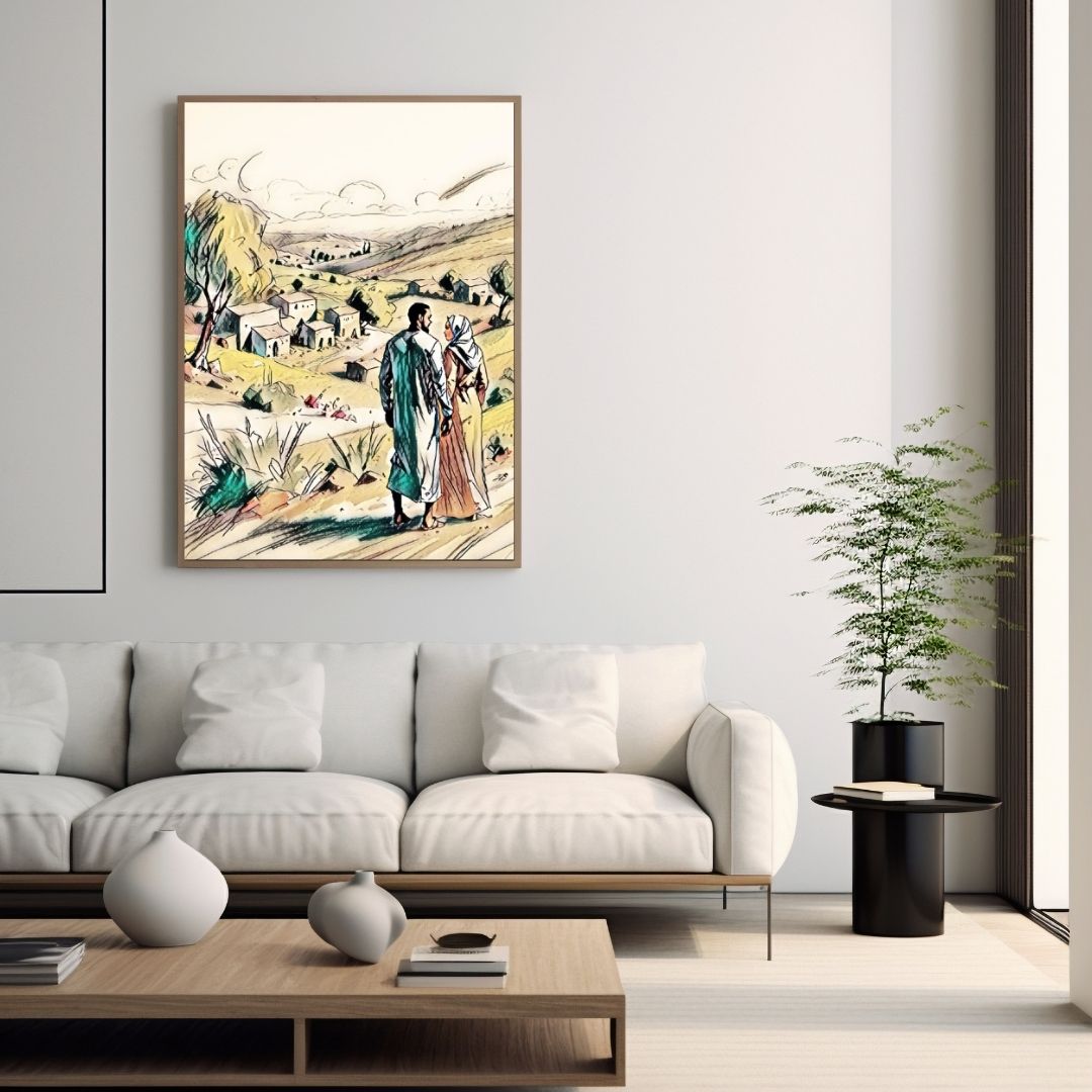 Conceptual modern pop sketch of hopeful journey. wall art canvas by wall and more