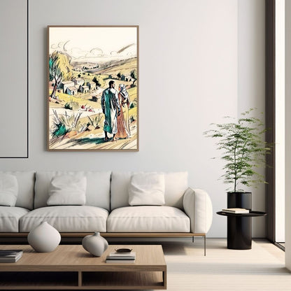 Conceptual modern pop sketch of hopeful journey. wall art canvas by wall and more