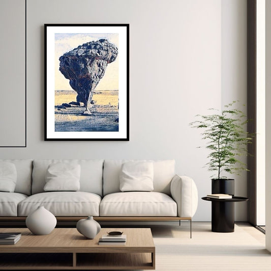 Stylized painterly of chicken leg rock. wall art frame