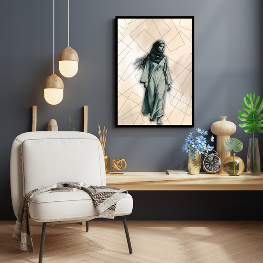 Arabian woman individuality, symbolic representation of her strength within heritage. wall art canvas frame  by wall and more