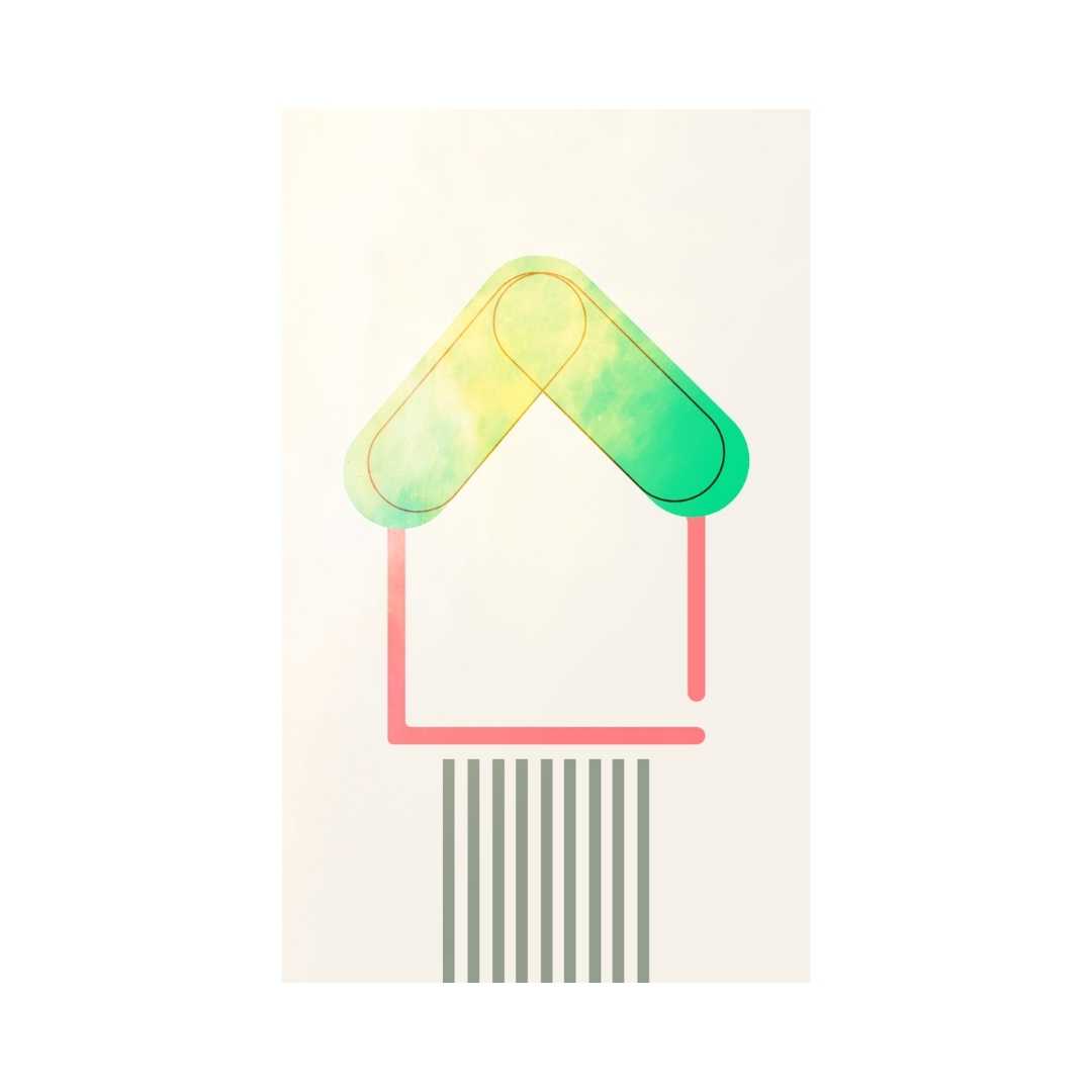 Colorful geometric design on a white background