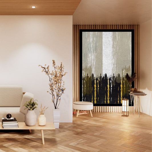 Golden Ascent, a vertical abstract composition. Wall art canvas frame by wall and more