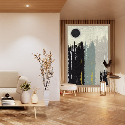 Eclipsed Horizon, a striking vertical abstract. Wall art canvas frame by wall and more