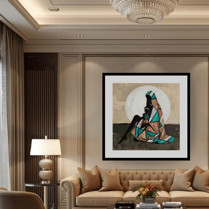 Embracing with passion, a modern geometric abstract approach. Wall art canvas frame by wall and more