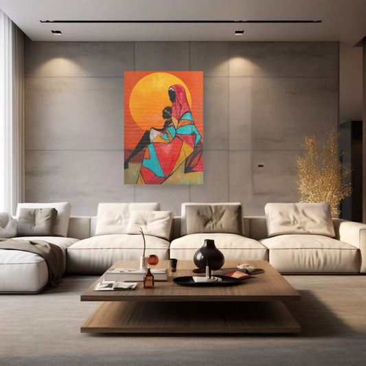 Embracing with passion, a modern geometric abstract approach. Wall art canvas by wall and more