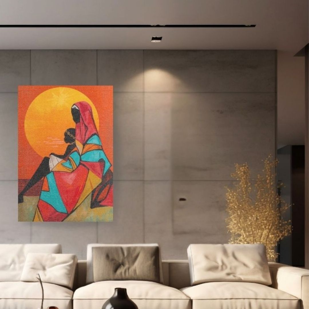 Embracing with passion, a modern geometric abstract approach. Wall art canvas by wall and more