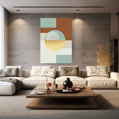 Halftone Horizon, Mid-Century Modern Abstract. Wall art canvas by wall and more