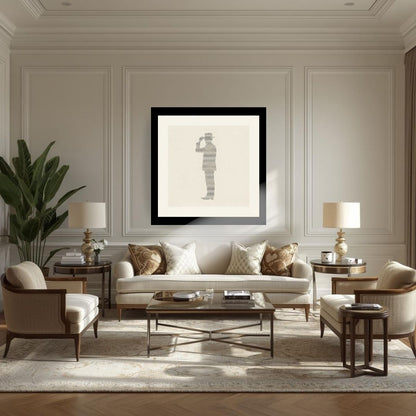 Formal Mystery, minimalist line art of a man in profile. Wall art frame by wall and more