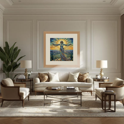 The Ascent of liberation, a woman in an impasto style. Wall art  canvas frame by wall and more