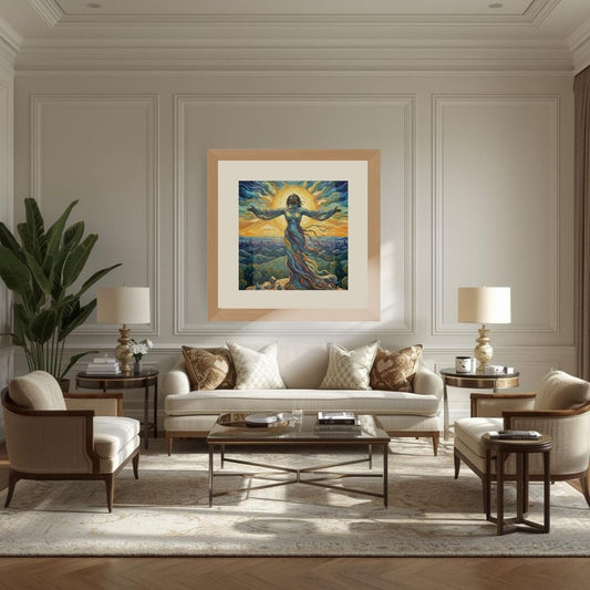 The Ascent of liberation, a woman in an impasto style. Wall art  canvas frame by wall and more