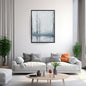 Ashen Silence — A minimalist monochromatic leafless trees in a cold environment. Wall art canvas frame by wall and more