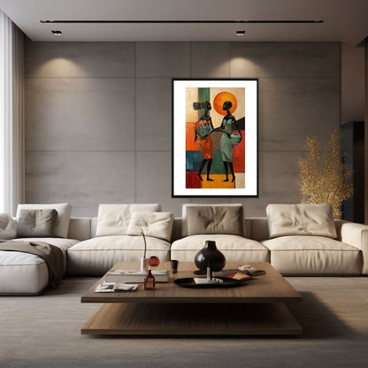 Daughters of the Sun — An Afro-Cubism of Sisterhood and dignity. Wall art frame by wall and more