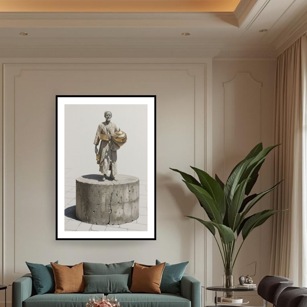 Shadows of the Forgotten — A licorice seller (Bae' El Erqsous). Wall art canvas frame by wall and more