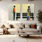 Confrontation  — A bold, abstract aesthetics with stylized figuration. Wall art canvas