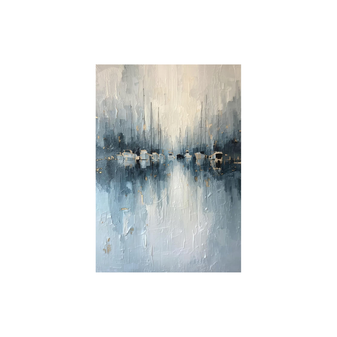 Marina of Return —  A textured abstract impressionism. Wall art canvas by wall and more