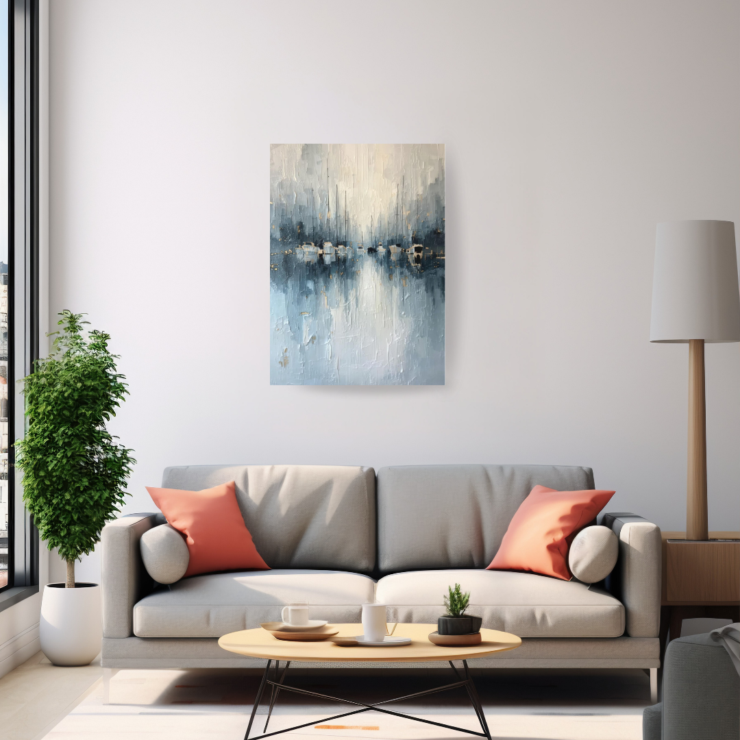 Marina of Return —  A textured abstract impressionism. Wall art canvas by wall and more