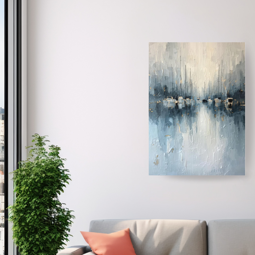 Marina of Return —  A textured abstract impressionism. Wall art canvas by wall and more
