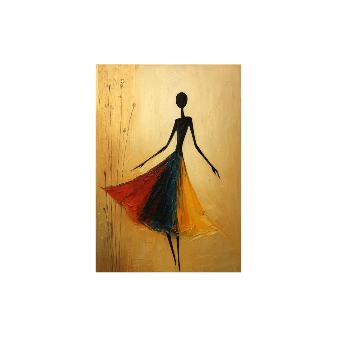 The Silent Dance — A textured, abstract figurative art. Wall art canvas frame by wall and more