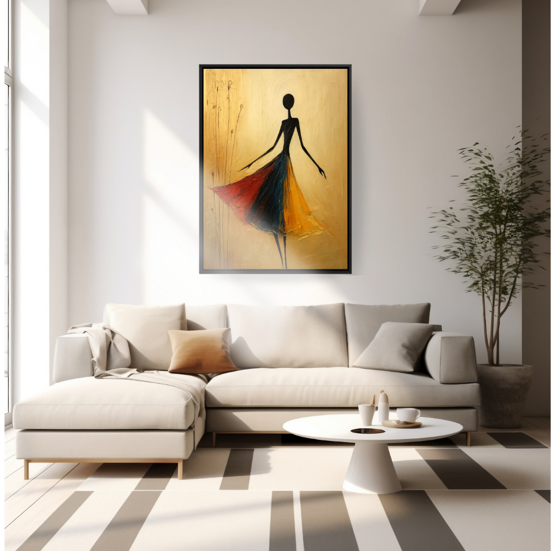 The Silent Dance — A textured, abstract figurative art. Wall art canvas frame by wall and more