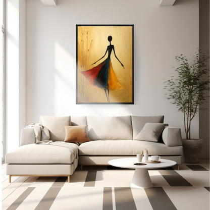 The Silent Dance — A textured, abstract figurative art. Wall art canvas frame by wall and more