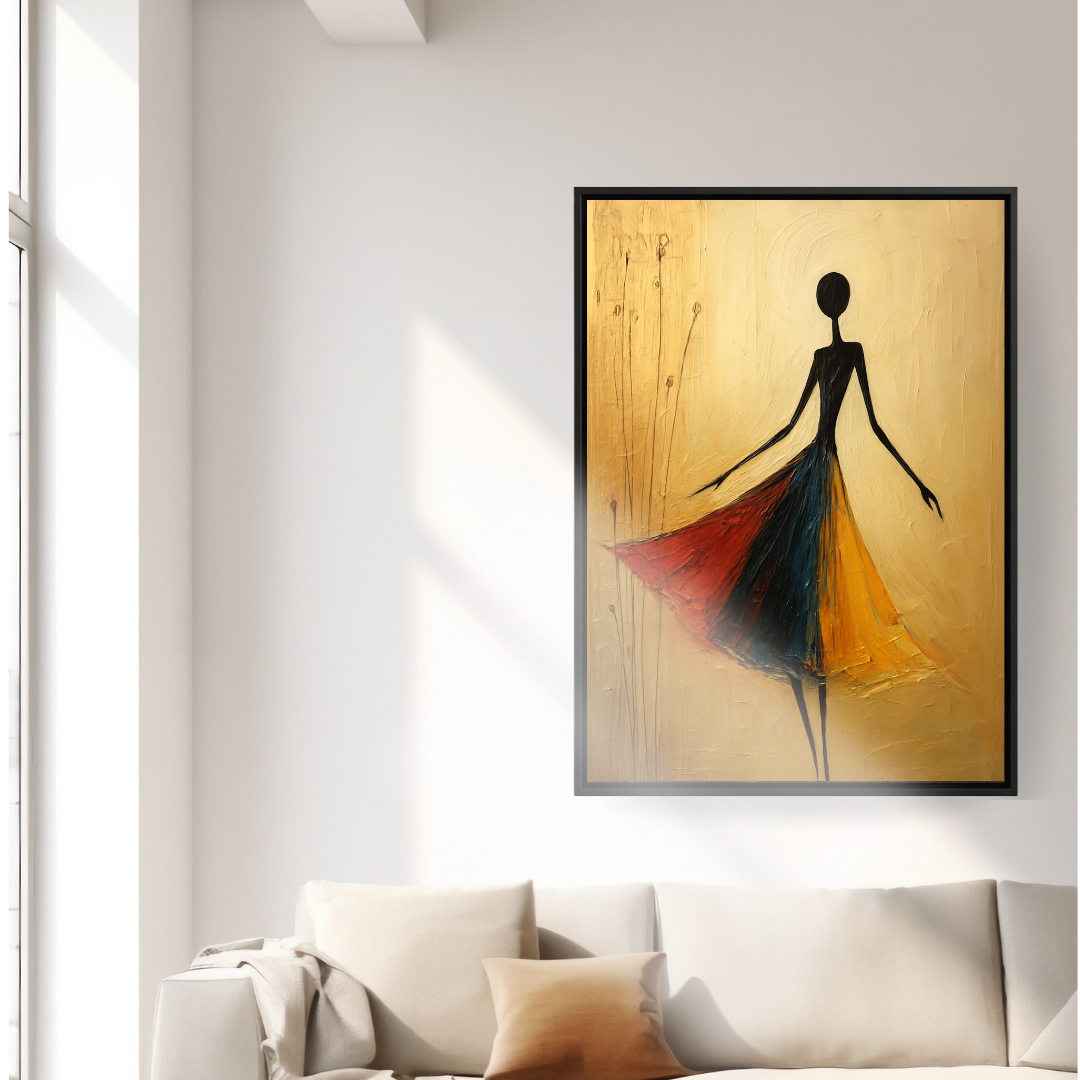 The Silent Dance — A textured, abstract figurative art. Wall art canvas frame by wall and more